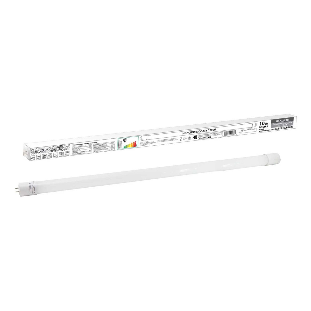 

Лампа светодиодная TDM Electric G13 10W 6500K матовая SQ0340-1502, Матовый, SQ0340-1502 Светодиодные T8
