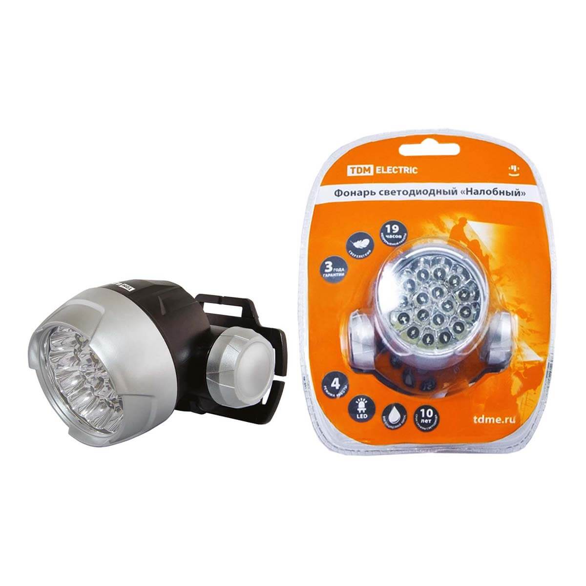 

Налобный светодиодный фонарь TDM Electric Налобный от батареек 75х50 54 лм SQ0350-0004, Серебро, SQ0350-0004 Налобный