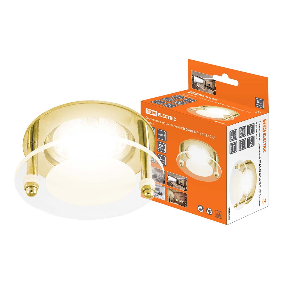 

Встраиваемый светильник TDM Electric СВ 05-02 SQ0359-0019, Золотой, SQ0359-0019 СВ