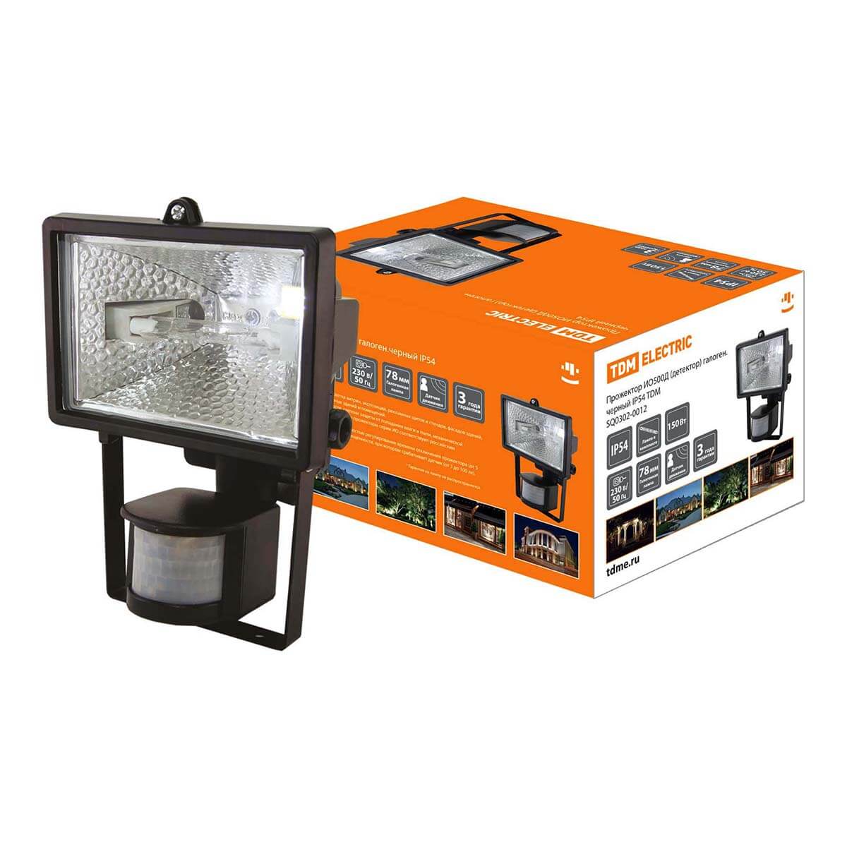 

Прожектор TDM Electric ИО500Д 500W 2700K IP54 SQ0302-0012, Черный, SQ0302-0012 ИО с детектором