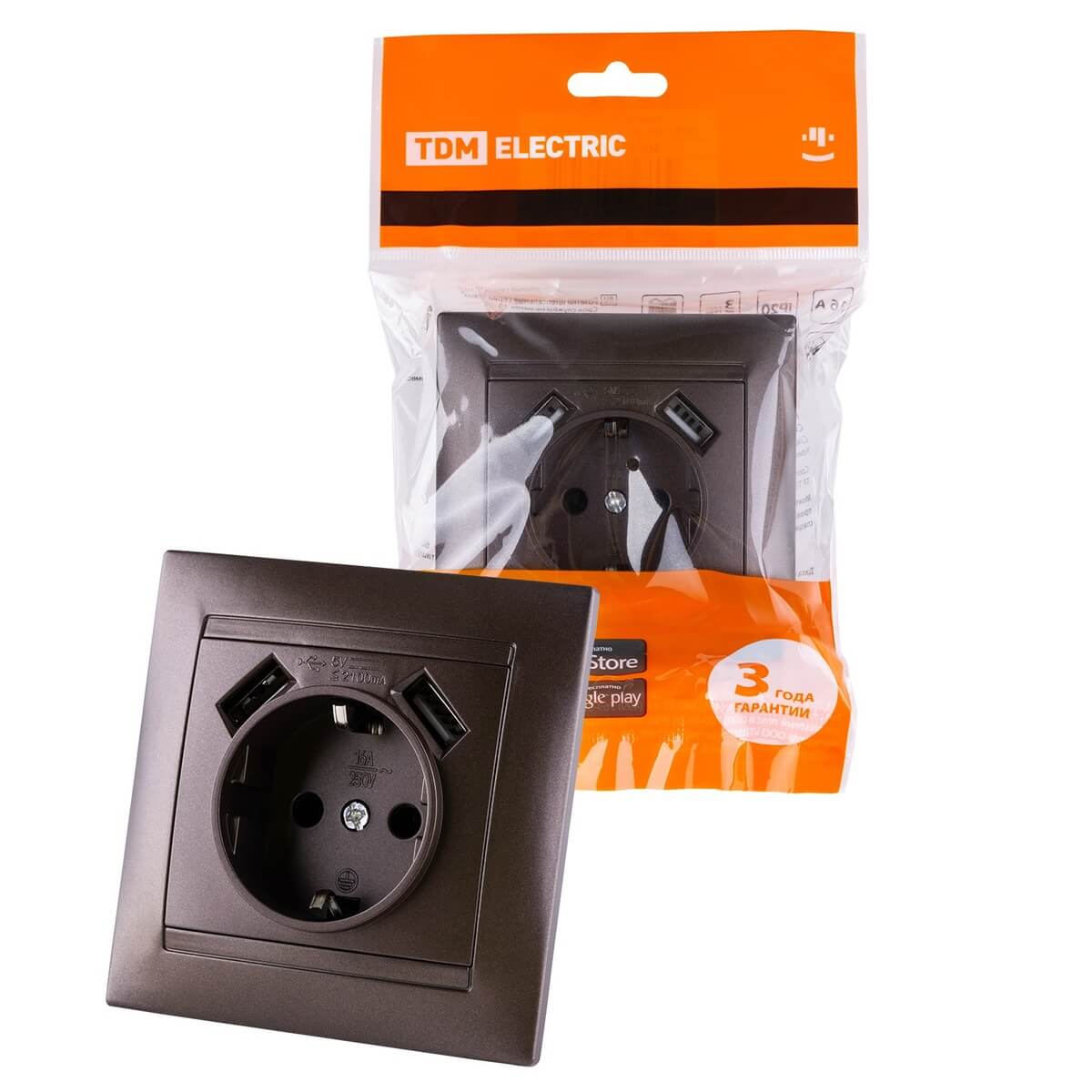 

Розетка 2P+PE/2хUSB TDM Electric Лама шоколад SQ1815-0542, Коричневый, SQ1815-0542 Лама