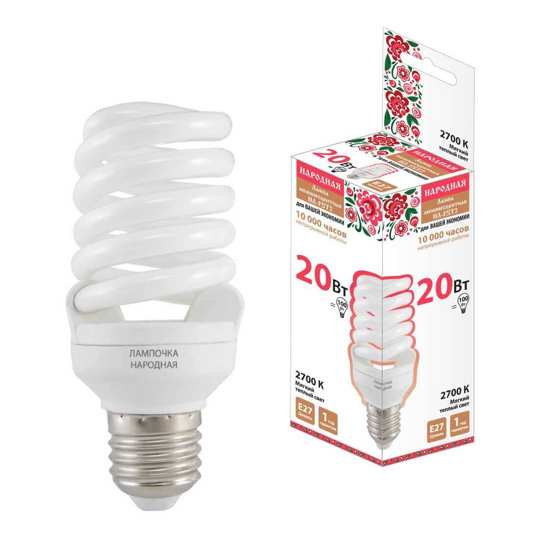 

Лампа люминесцентная TDM Electric Народная E27 20W 2700K матовая SQ0347-0010, Матовый, SQ0347-0010 Народная