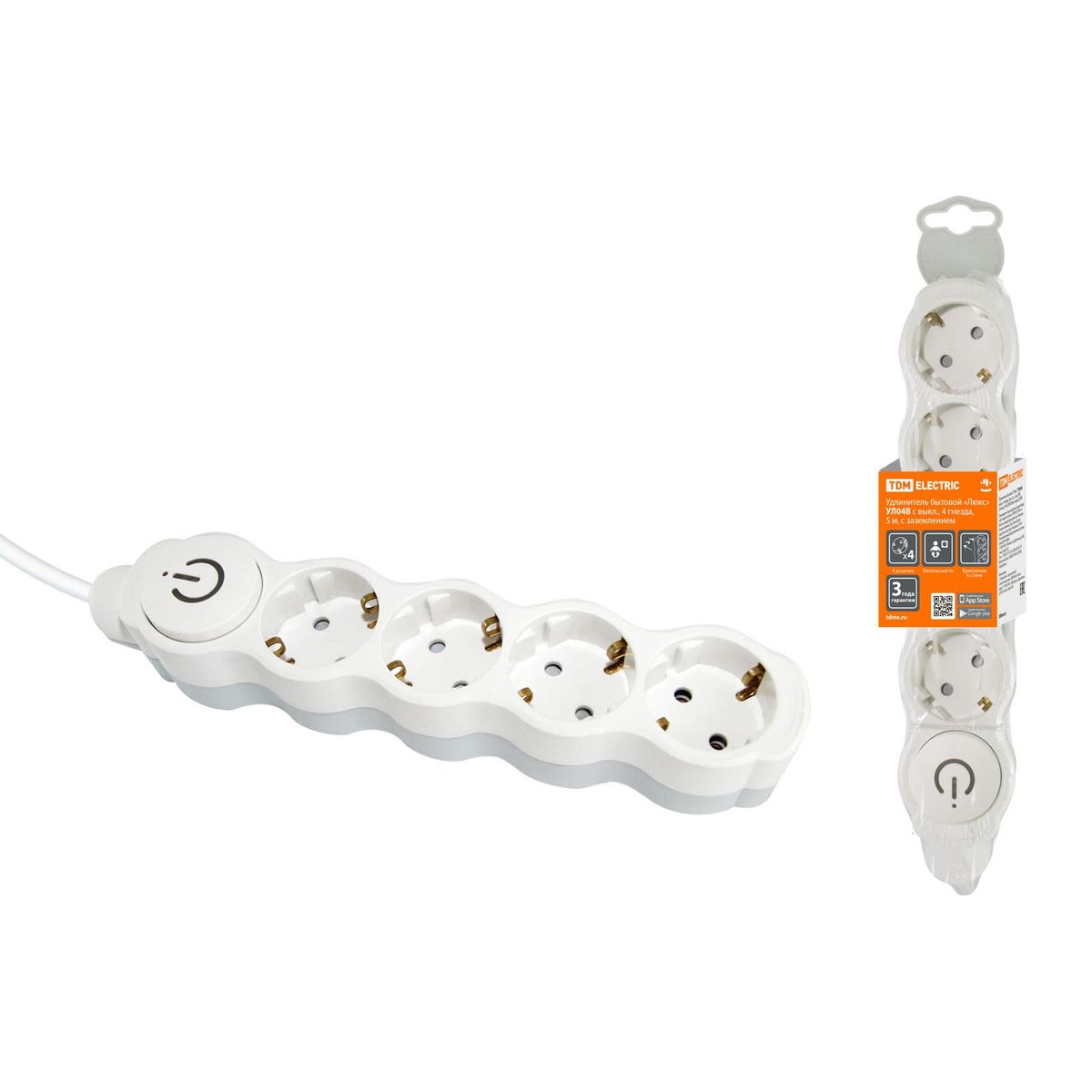 

Удлинитель TDM Electric Люкс УЛ04В 4гн 5м с/з SQ1303-0135, Белый, SQ1303-0135 Люкс УЛ04В