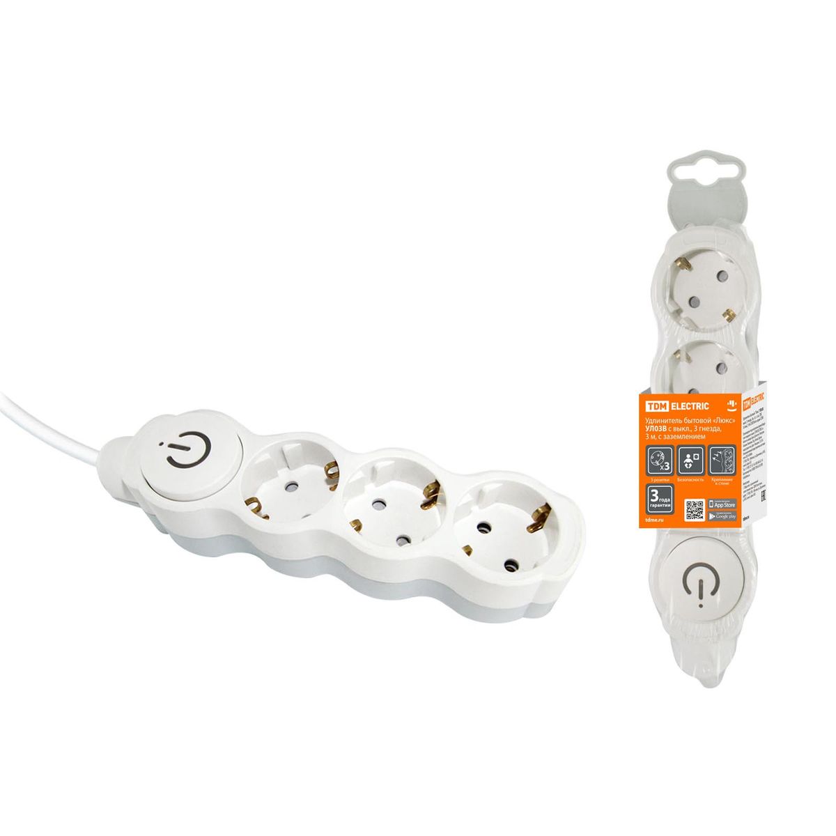 

Удлинитель TDM Electric Люкс УЛ03В 3гн 3м с/з SQ1303-0131, Белый, SQ1303-0131 Люкс УЛ03В