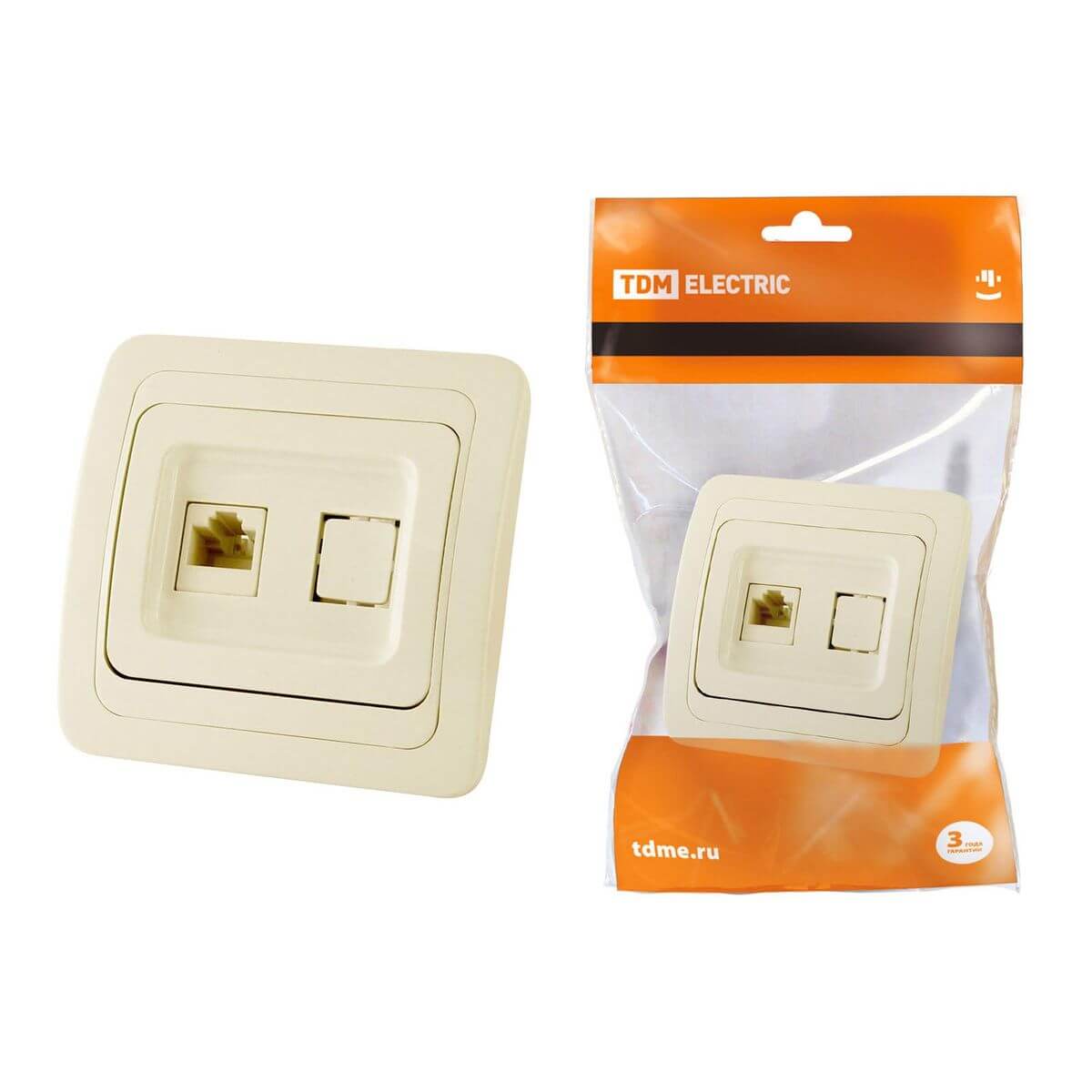 

Розетка компьютерная RJ45 TDM Electric Валдай слоновая кость SQ1804-0113, SQ1804-0113 Валдай