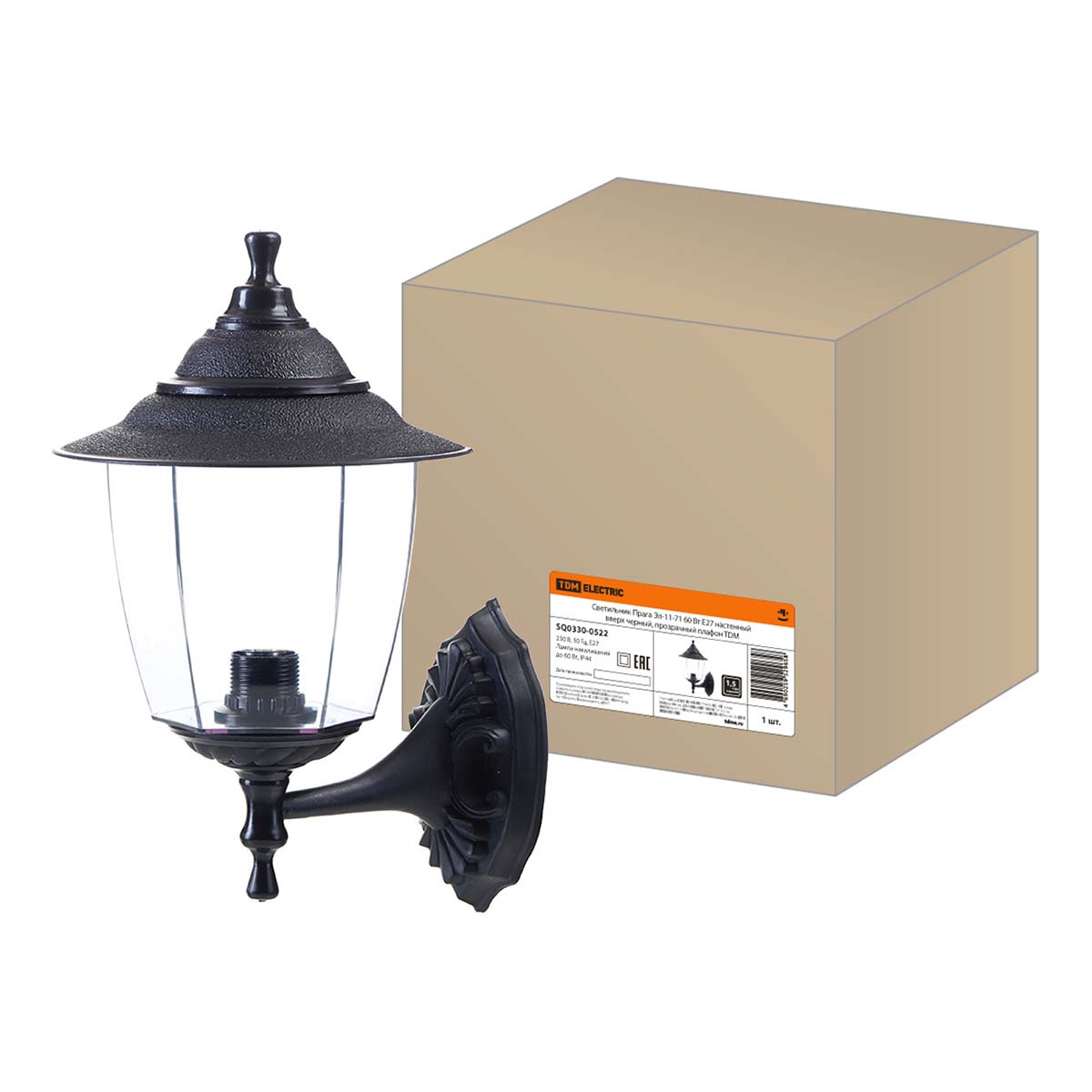 

Уличный настенный светильник TDM Electric Прага Эл-11-71 SQ0330-0522, Черный, SQ0330-0522 Прага прозрачный