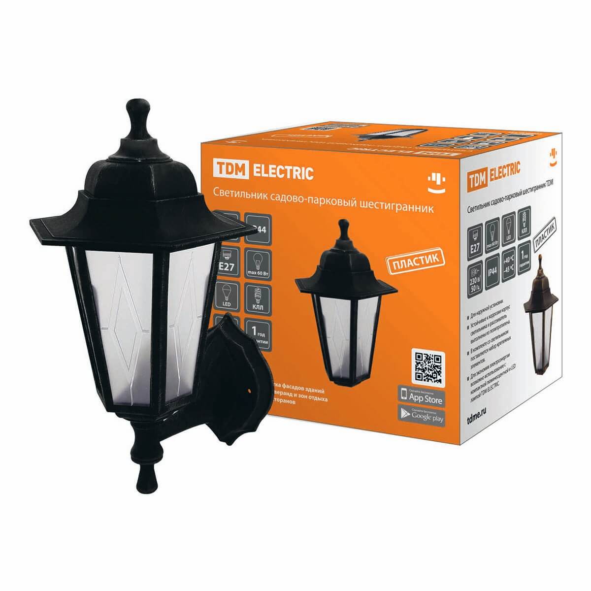 

Уличный настенный светильник TDM Electric НБУ 06-60-001 SQ0330-0761, Черный, SQ0330-0761