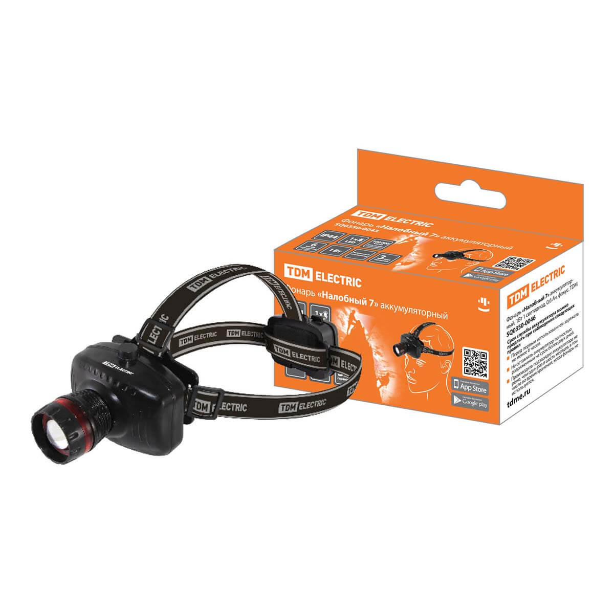

Налобный светодиодный фонарь TDM Electric Налобный 7 аккумуляторный SQ0350-0046, Черный, SQ0350-0046 Налобный