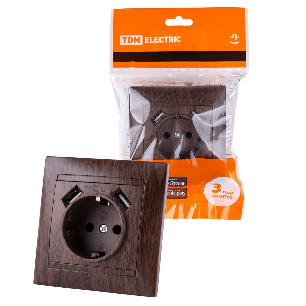 

Розетка 2P+PE/2хUSB TDM Electric Лама венге SQ1815-0442, SQ1815-0442 Лама