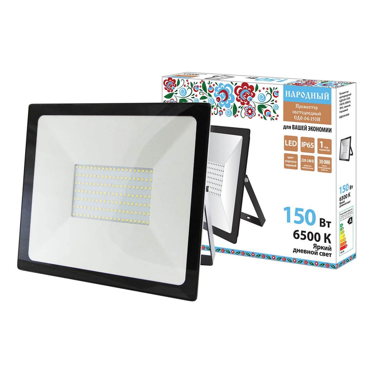 

Прожектор светодиодный TDM Electric Народный СДО-04-150Н 150W 6500K SQ0336-0266, Черный, SQ0336-0266 СДО-04Н Народный