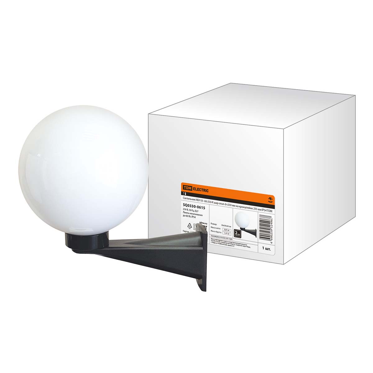 

Уличный настенный светильник TDM Electric Шар НБУ 03-60-250-К SQ0330-0615, Белый, SQ0330-0615