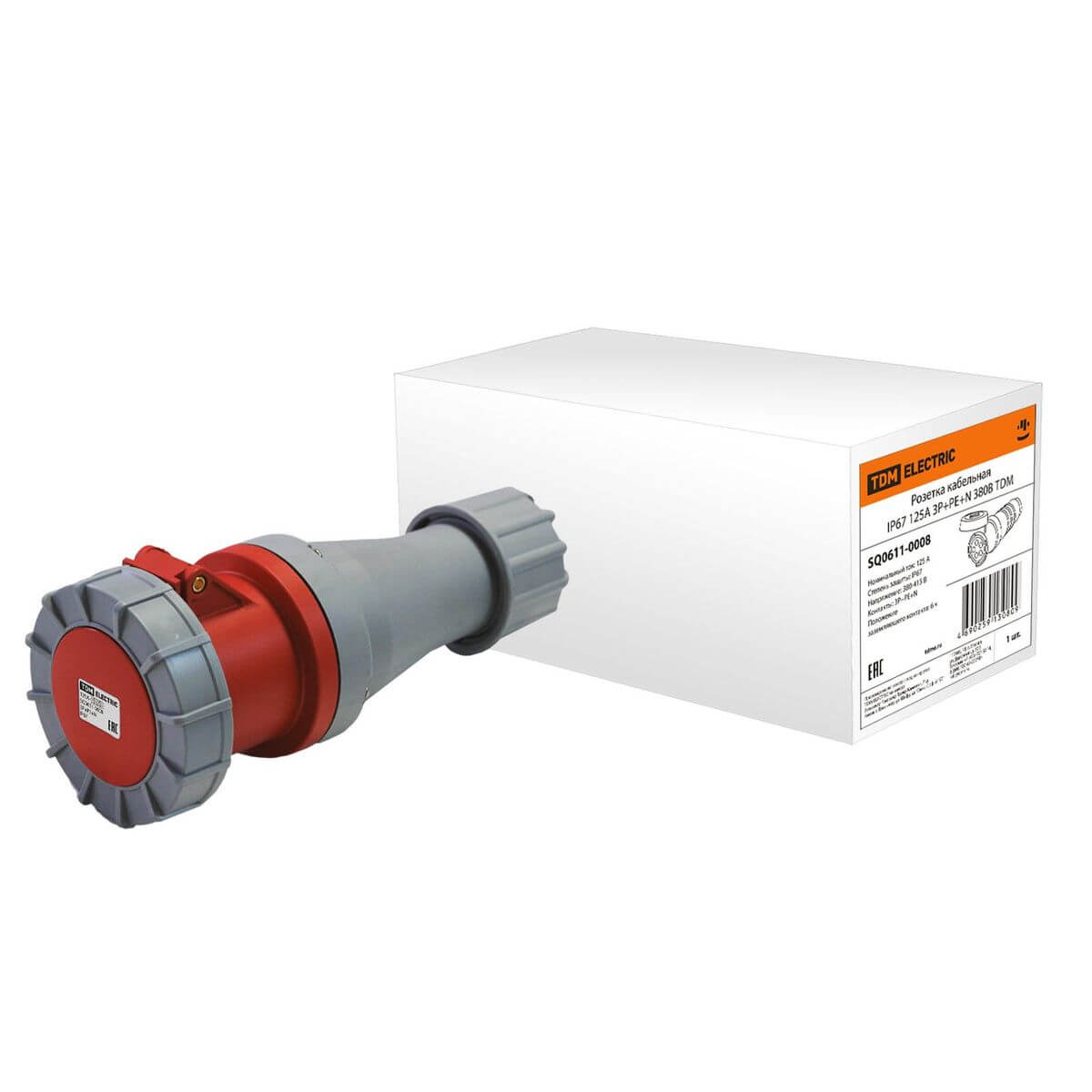 

Розетка кабельная 3Р+РЕ+N TDM Electric SQ0611-0008, Серый, SQ0611-0008