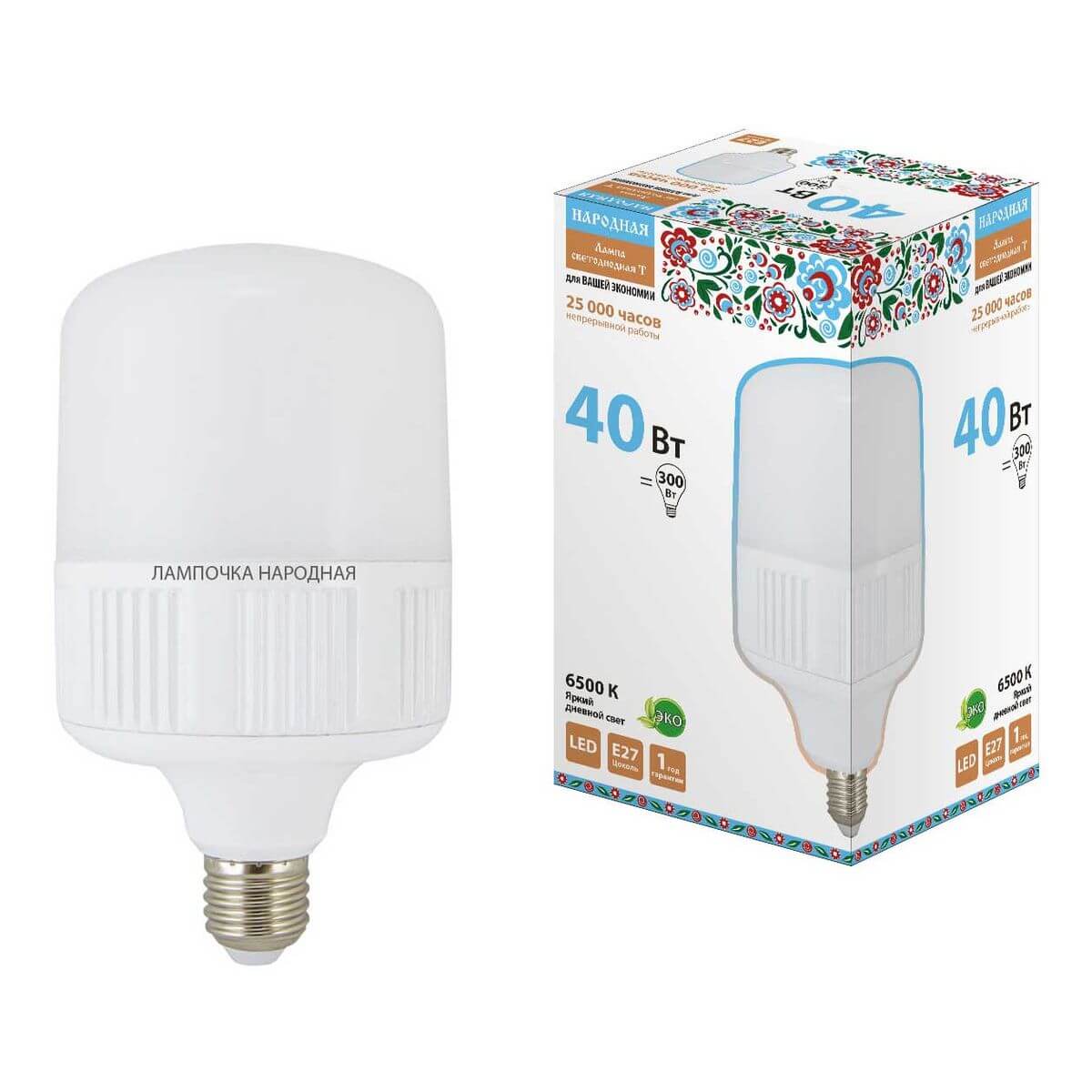 

Лампа светодиодная TDM Electric Народная E27 40W 6500K матовая SQ0340-1580, Матовый, SQ0340-1580 Народная
