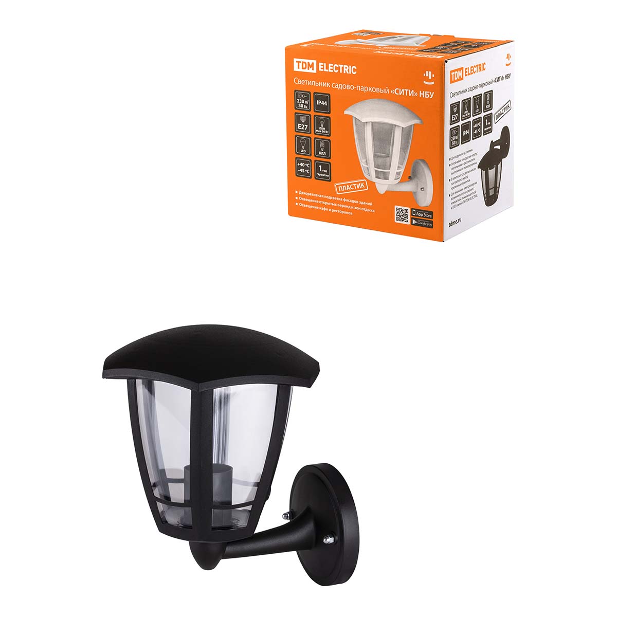 

Уличный настенный светильник TDM Electric Сити НБУ 07-60-003 SQ0330-1306, Черный, SQ0330-1306