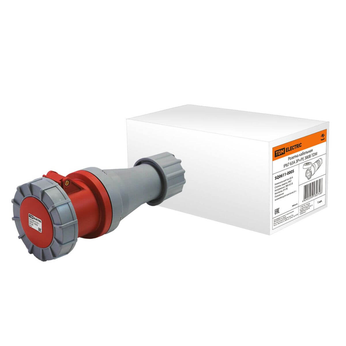 

Розетка кабельная 3Р+РЕ TDM Electric SQ0611-0005, Серый, SQ0611-0005