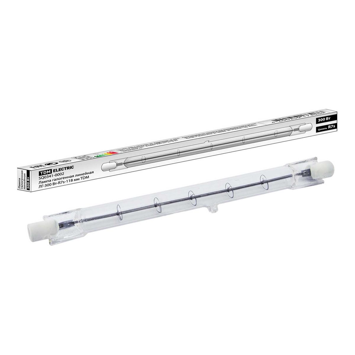 

Лампа галогенная TDM Electric R7s 300W 2900K прозрачная SQ0341-0002, Прозрачный, SQ0341-0002 Галогенные Линейные