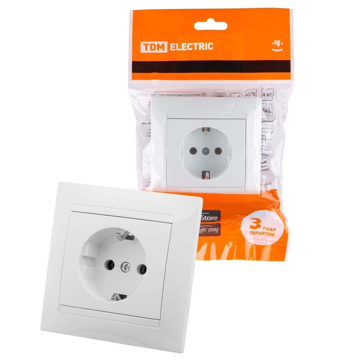 

Розетка 2P+PE TDM Electric Лама белая SQ1815-0023, Белый, SQ1815-0023 Лама