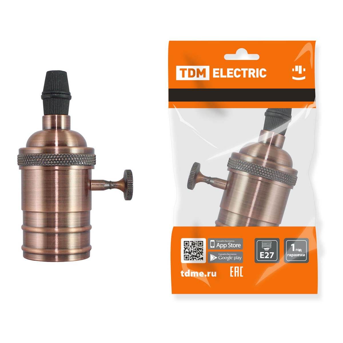 

Патрон TDM Electric Лофт SQ0335-0069, Медь, SQ0335-0069 Патрон с кабелем Лофт