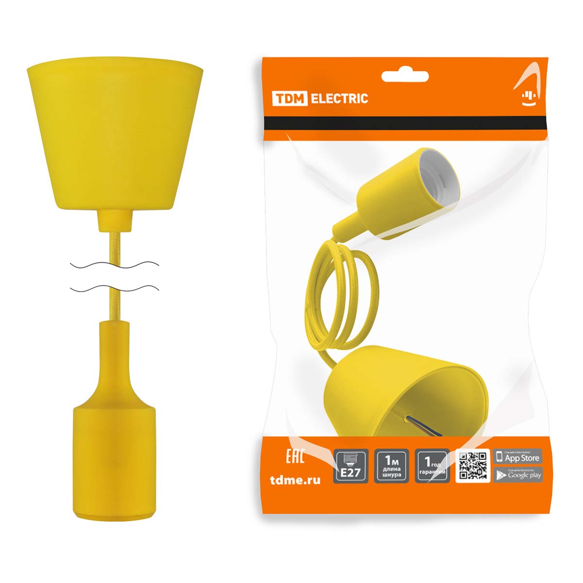 

Патрон с кабелем TDM Electric SQ0335-0065, Желтый, SQ0335-0065 Патрон с кабелем