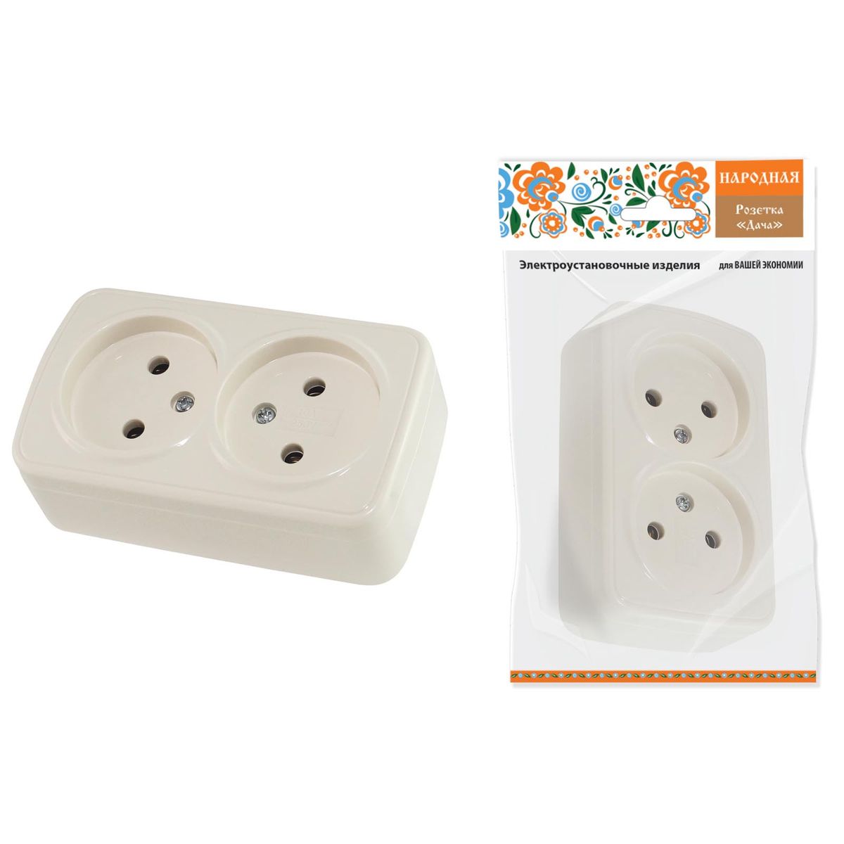 

Розетка двойная 2P TDM Electric Дача слоновая кость SQ1824-0022, SQ1824-0022 Дача