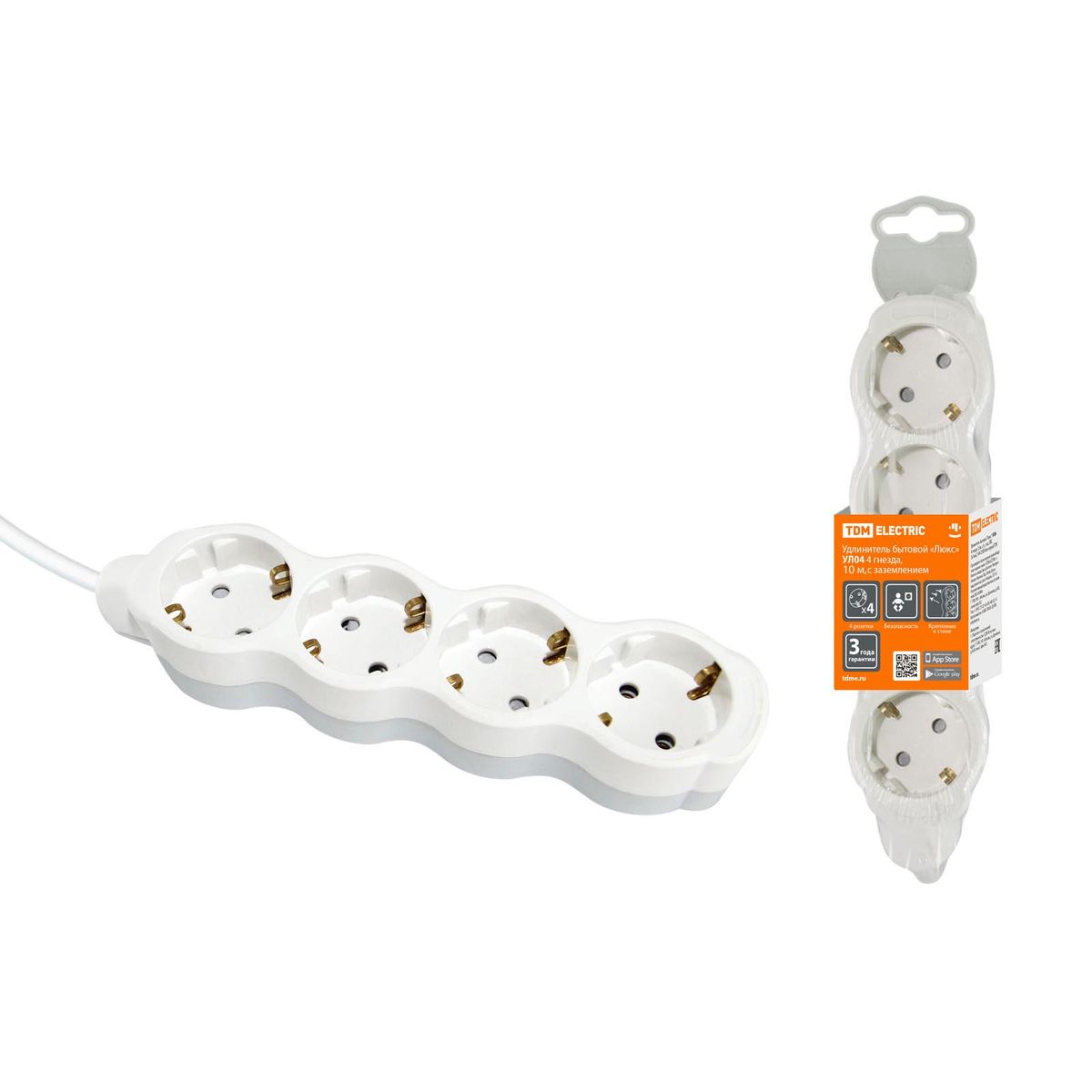 

Удлинитель TDM Electric Люкс УЛ04 4гн 10м с/з SQ1303-0284, Белый, SQ1303-0284 Люкс УЛ04