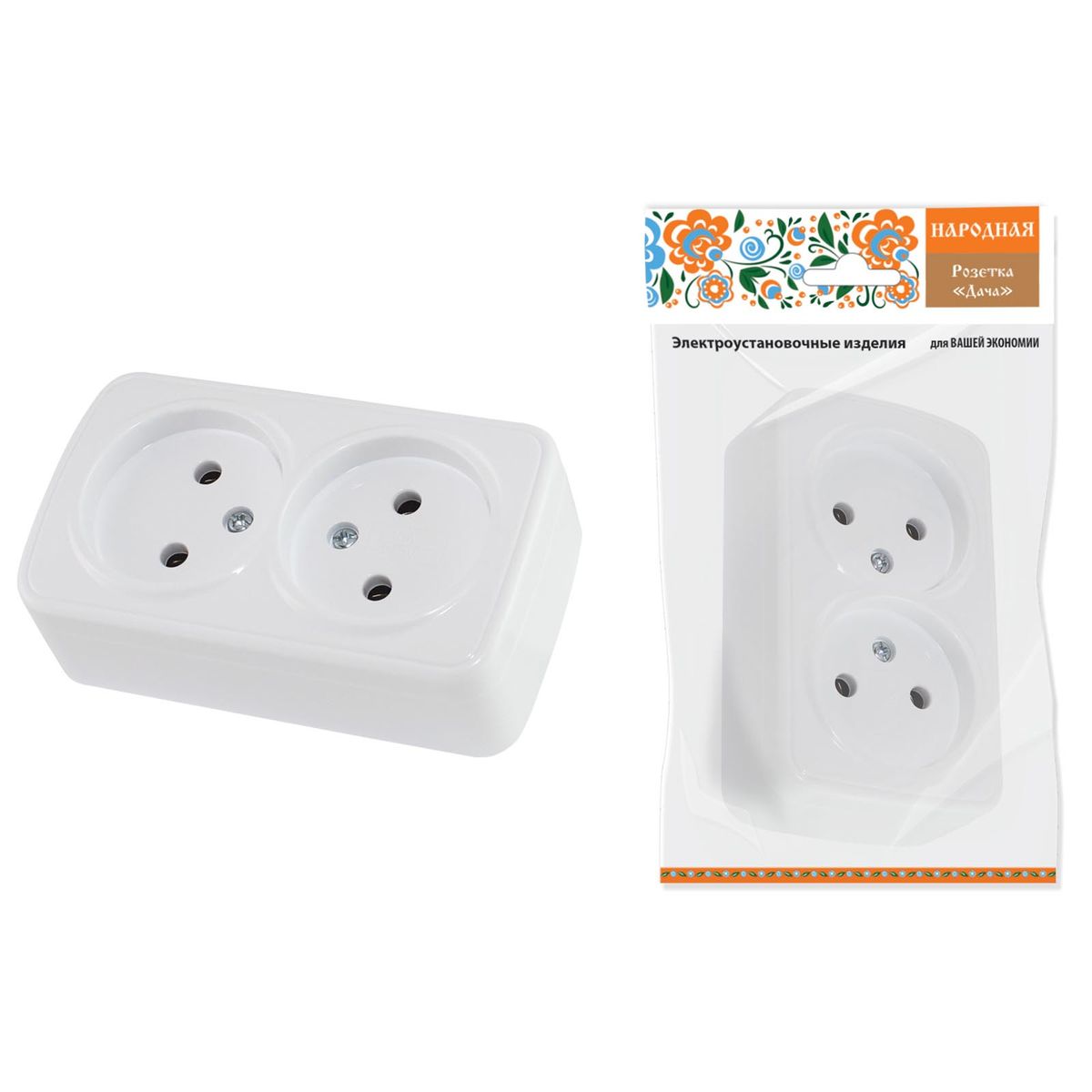 

Розетка двойная 2P TDM Electric Дача белая SQ1824-0009, Белый, SQ1824-0009 Дача