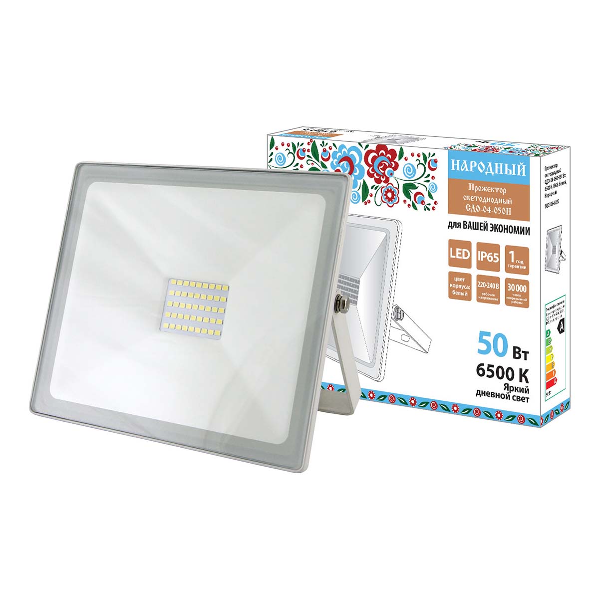 

Прожектор светодиодный TDM Electric Народный СДО-04-050Н 50W 6500K SQ0336-0273, Белый, SQ0336-0273 СДО-04Н Народный