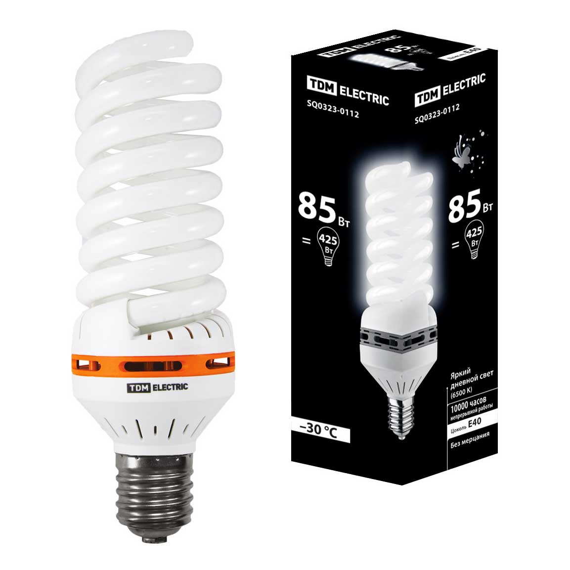 

Лампа энергосберегающая TDM Electric E40 85W 6500K матовая SQ0323-0112, Матовый, SQ0323-0112 Энергосберегающая Спираль
