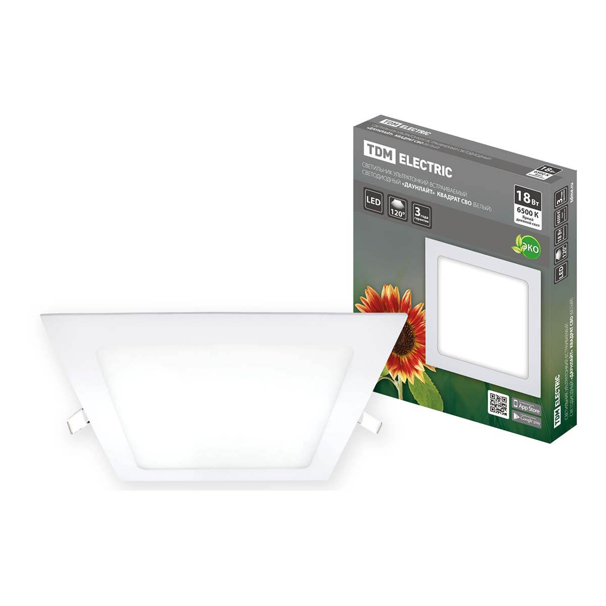 

Встраиваемый светодиодный светильник TDM Electric Даунлайт СВО SQ0329-0121, Белый, SQ0329-0121 Даунлайт СВО квадрат