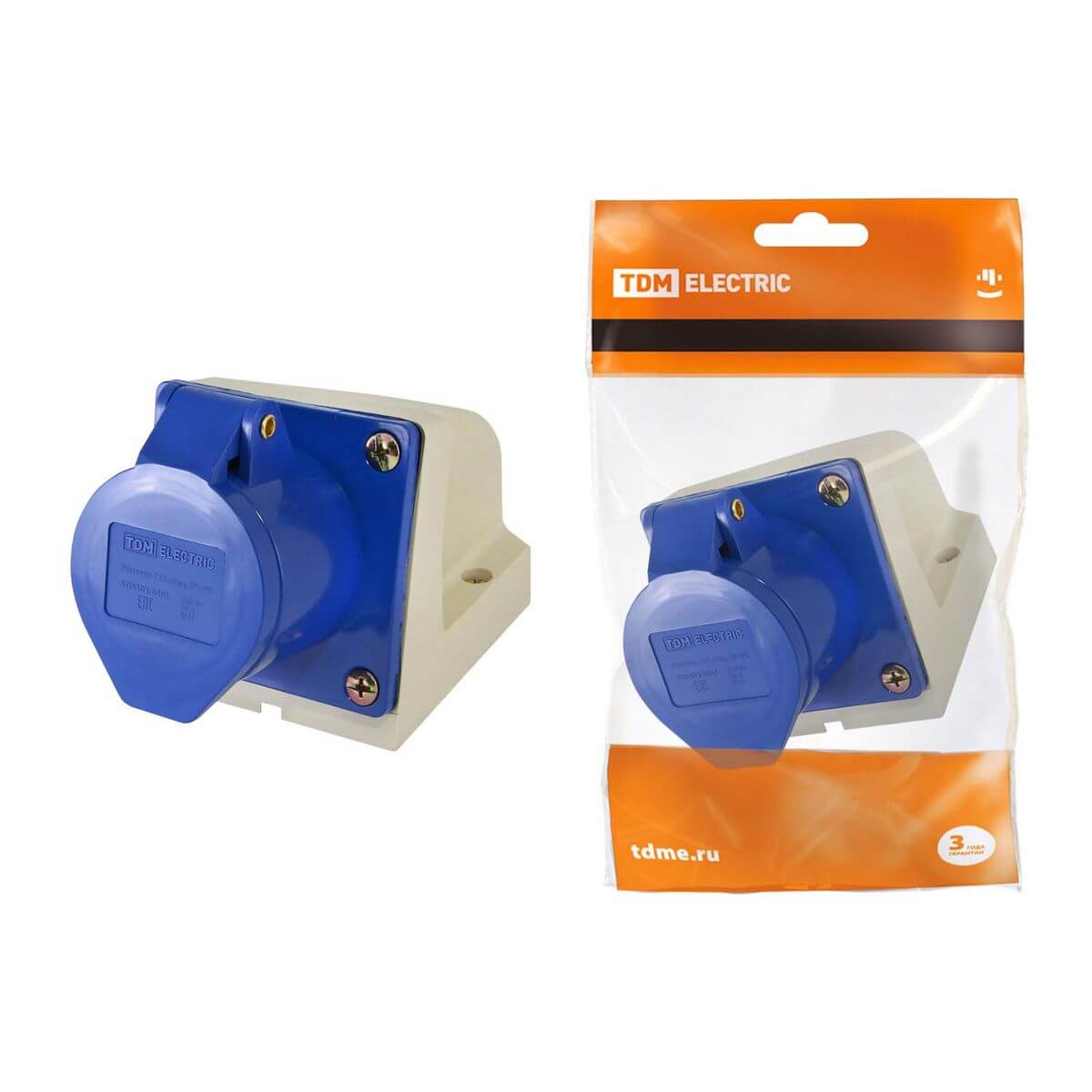 

Розетка 2P+PE TDM Electric SQ0602-0001, Синий, SQ0602-0001