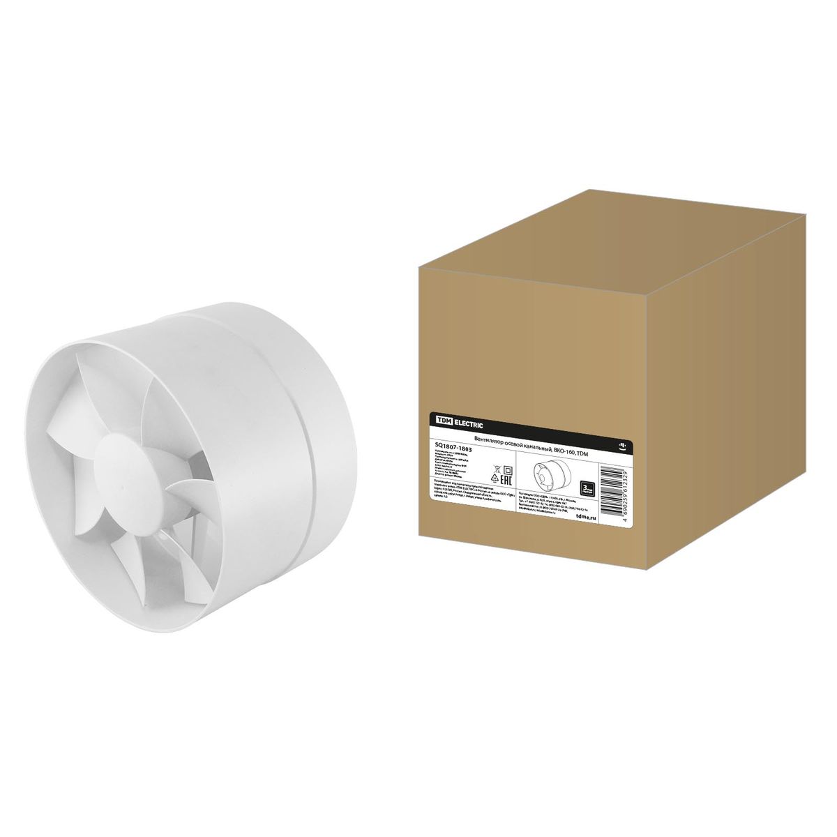 

Вентилятор осевой канальный TDM Electric ВКО-160 SQ1807-1803, Белый, SQ1807-1803 ВКО