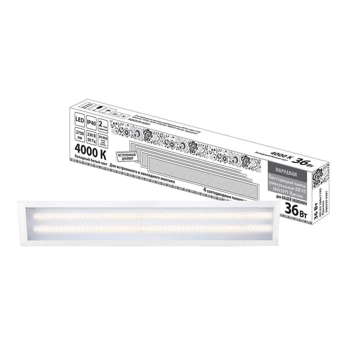 

Светодиодная панель TDM Electric Народная ЛП 03 Призма SQ0329-0281, Белый, SQ0329-0281 ЛП03