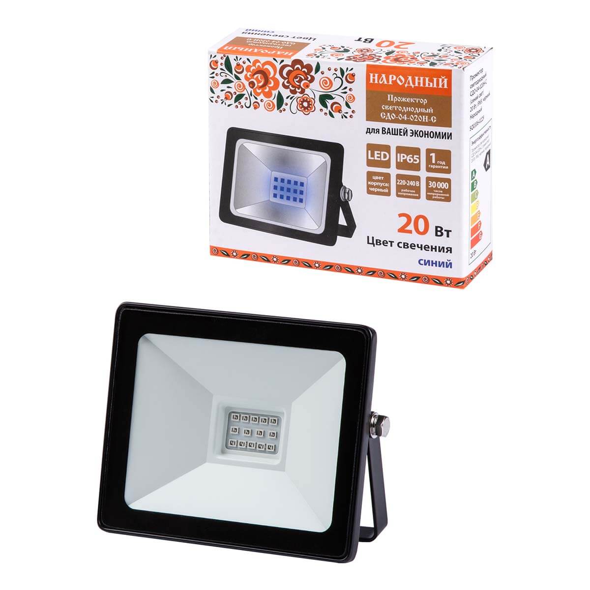 

Прожектор светодиодный TDM Electric Народный СДО-04-020Н-С 20W синий SQ0336-0229, Серый, SQ0336-0229 СДО-04Н Народный