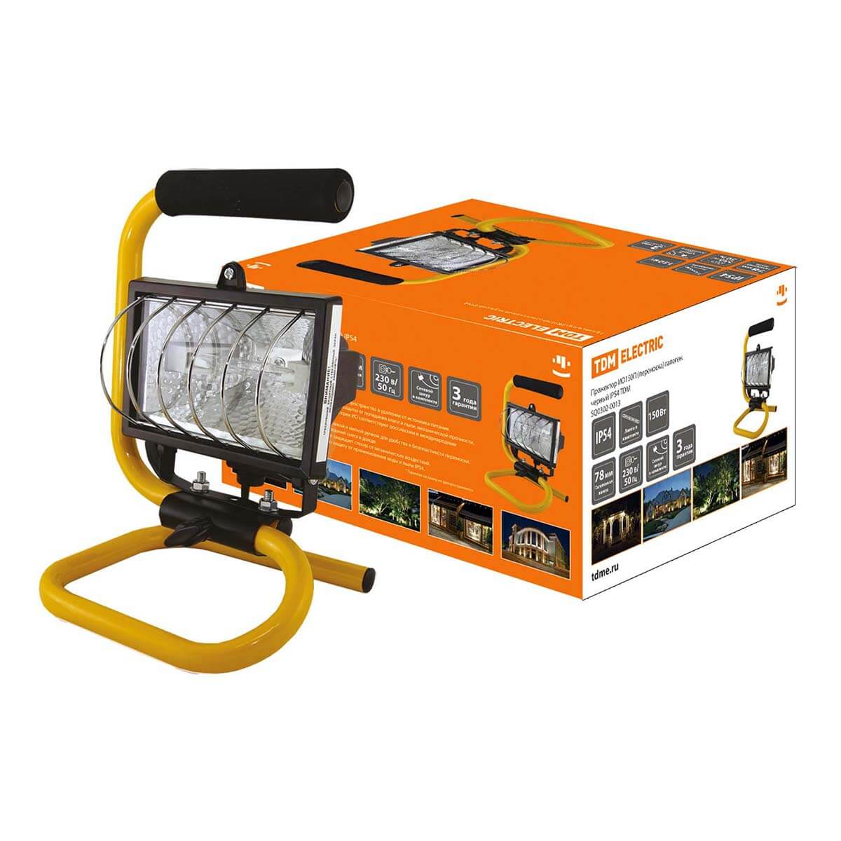 

Прожектор TDM Electric ИО150П 150W 2700K IP54 SQ0302-0013, Черный, SQ0302-0013 ИО переносной