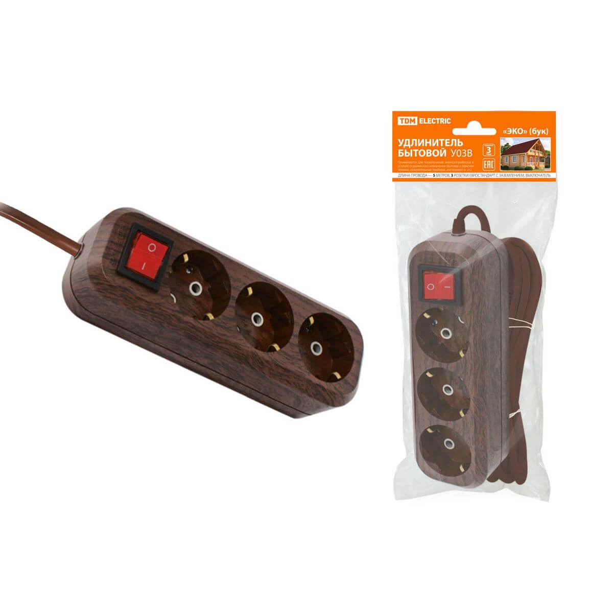 

Удлинитель TDM Electric У03В 3гн 5м с/з SQ1303-3102, Дерево, SQ1303-3102 У03В