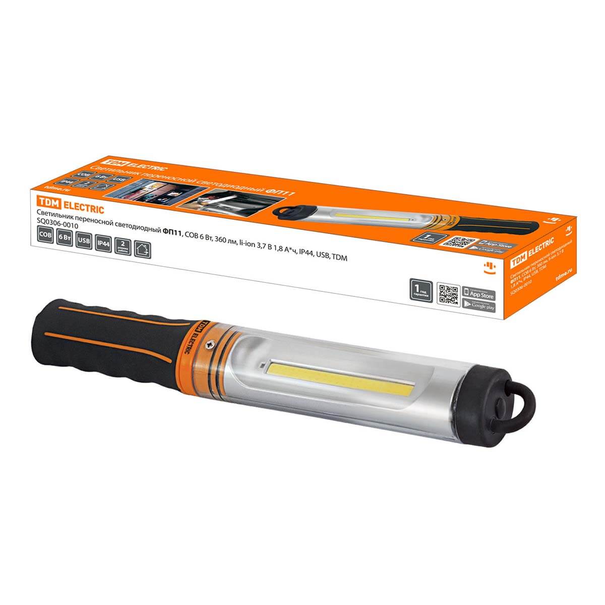

Переносной светодиодный фонарь TDM Electric ФП10 300x50 аккумуляторный 360 лм SQ0306-0010, Серый, SQ0306-0010 ФП ()