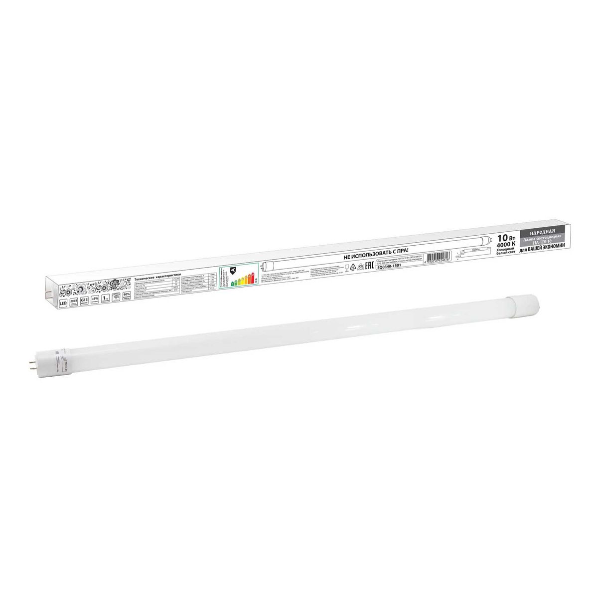 

Лампа светодиодная TDM Electric G13 10W 4000K матовая SQ0340-1501, Матовый, SQ0340-1501 Светодиодные T8
