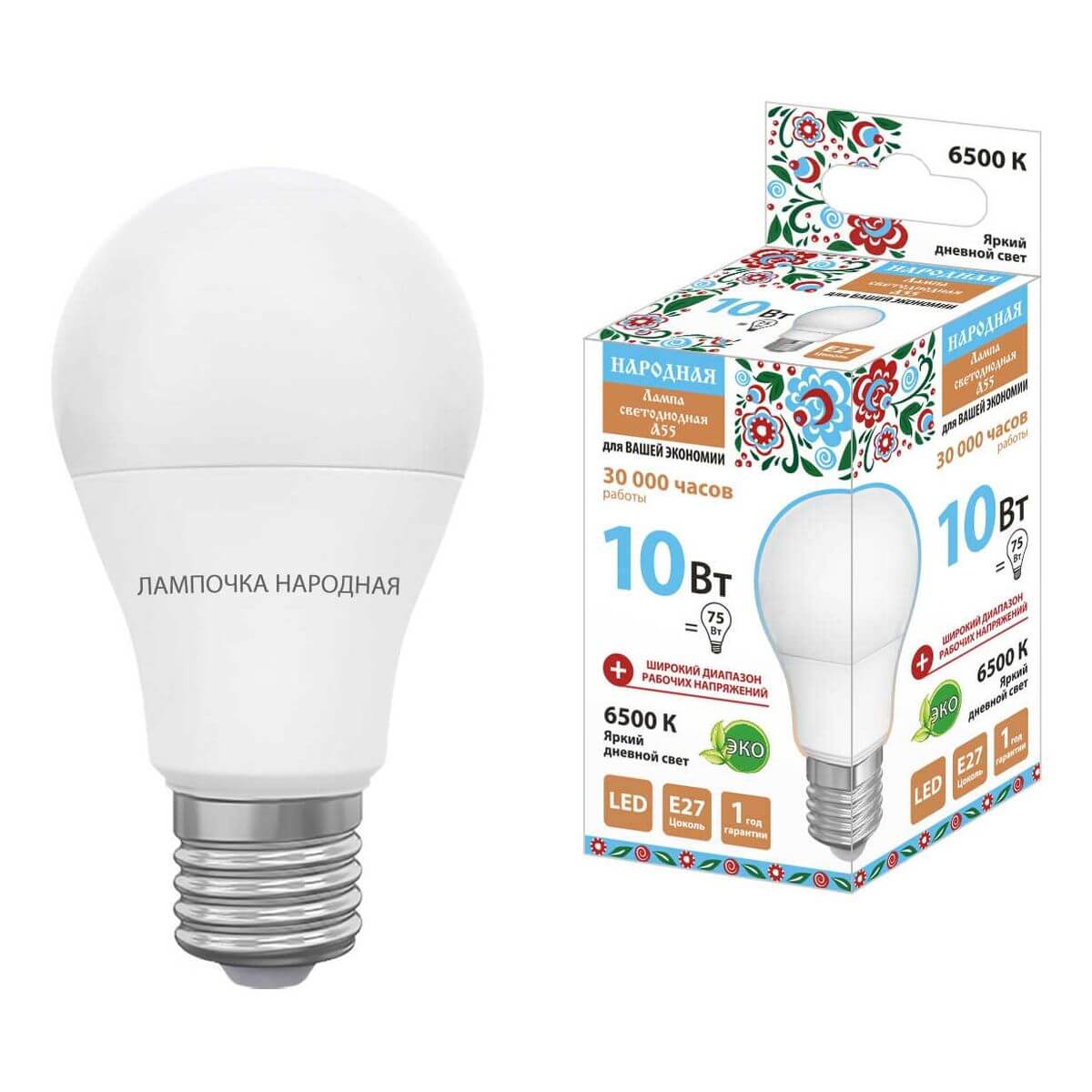 

Лампа светодиодная TDM Electric Народная E27 10W 6500K матовая SQ0340-1510, Матовый, SQ0340-1510 Народная