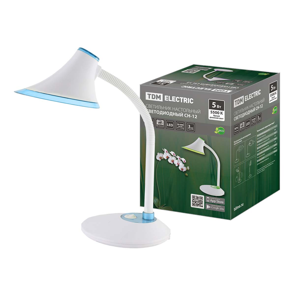 

Настольная лампа TDM Electric СН-12 SQ0337-0090, Белый, SQ0337-0090 СН