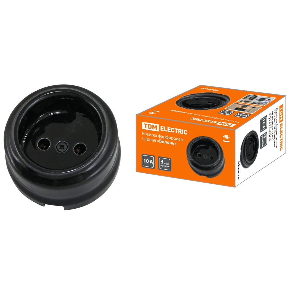 

Розетка 2P TDM Electric Болонь черная SQ1820-0005, Черный, SQ1820-0005 Болонь