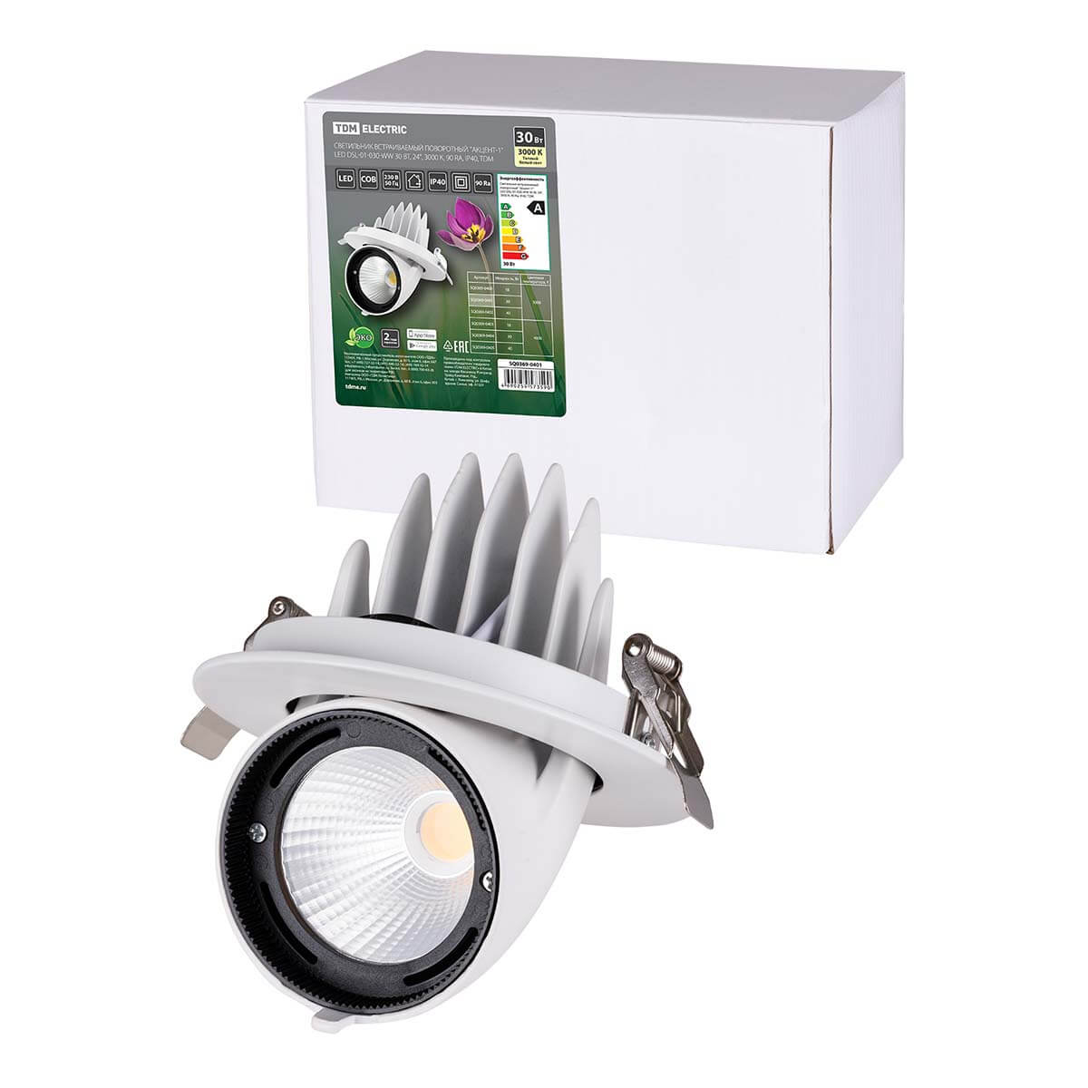 

Встраиваемый светодиодный светильник TDM Electric Акцент-1DSL-01-030-WW SQ0369-0401, Белый, SQ0369-0401 Акцент-1