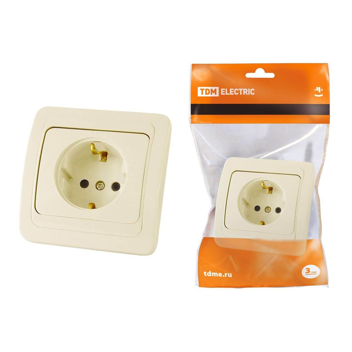 

Розетка 2P+PE TDM Electric Валдай слоновая кость SQ1804-0108, SQ1804-0108 Валдай