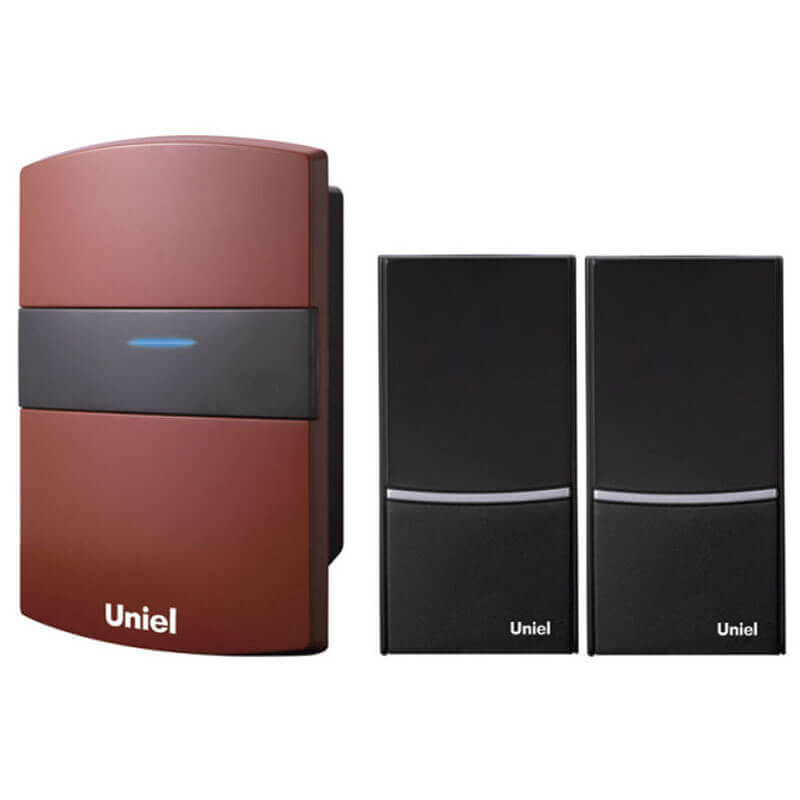 

Звонок Uniel, Красный, UDB-004W-R1T2-32S-100M-RD 1 звонок + 2 кнопки