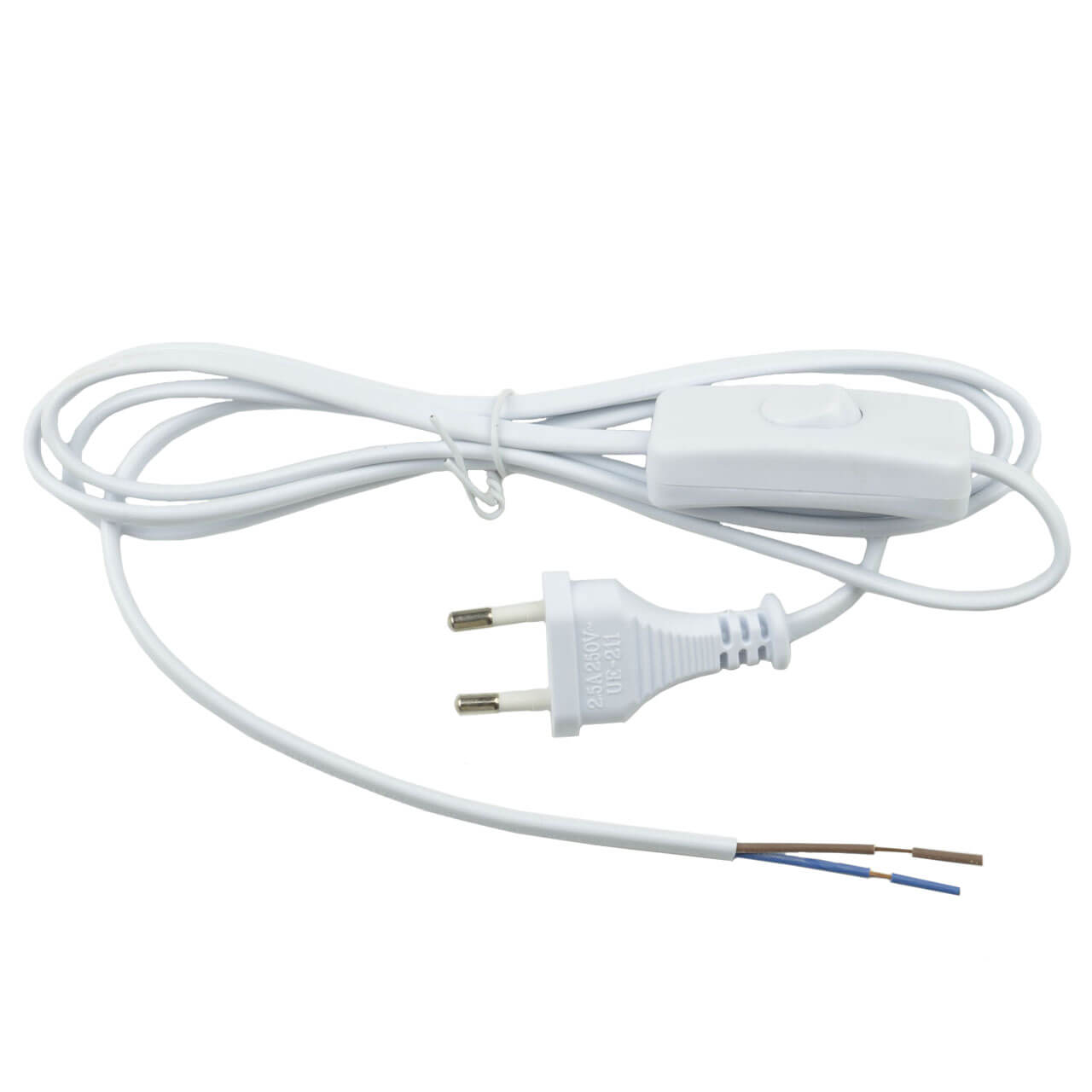  Шнур сетевой с вилкой и выключателем Uniel UCX-C10/02A-170 White UL-00004428