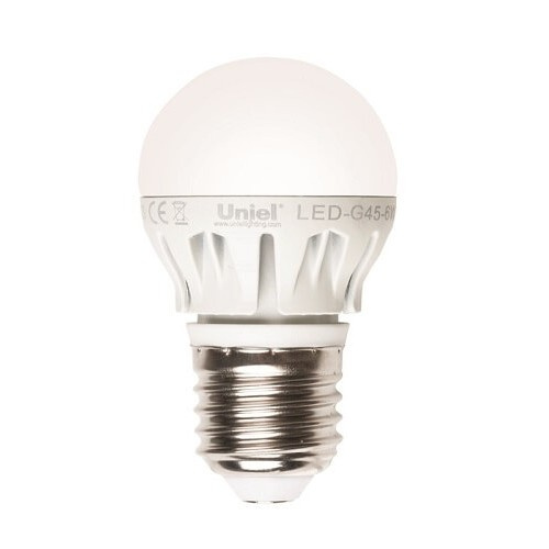 

Лампа светодиодная (08139) E27 6W 4500K матовая LED-G45-6W/NW/E27/FR ALM01WH