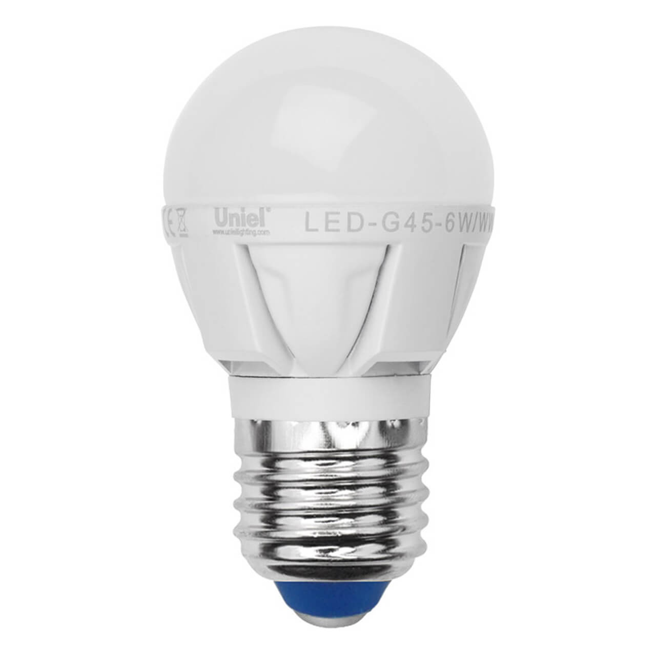 

Лампа светодиодная (UL-00000774) Uniel E27 7W 3000K матовая LED-G45-7W/WW/E27/FR PLP01WH