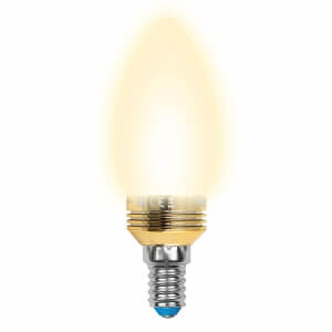 

Лампа светодиодная (10058) Uniel E14 5W 3000K матовая LED-C37P-5W/WW/E14/FR ALC02GD