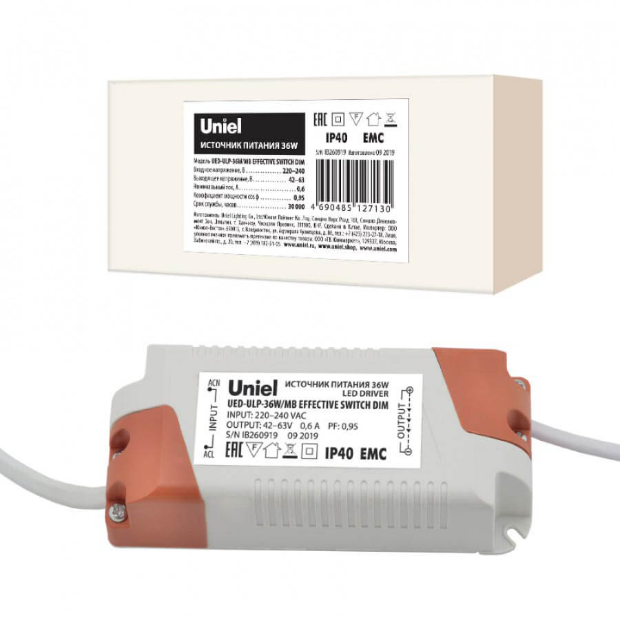 

Блок питания Uniel, Серый, UED-ULP-36W/MB Effective (Диммирование)