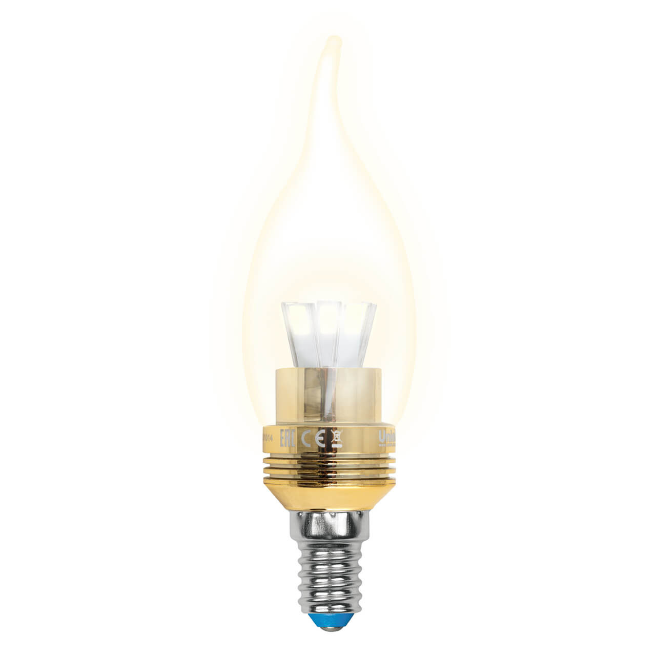 

Лампа светодиодная (10059) Uniel E14 5W 3000K прозрачная LED-CW37P-5W/WW/E14/CL ALC02GD