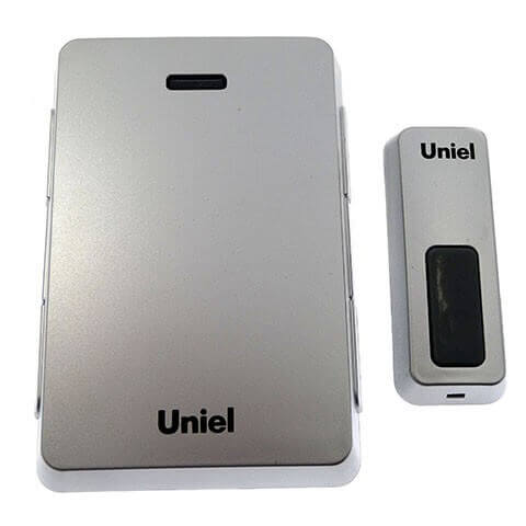 

Звонок Uniel, Серебро, UDB-005W-R1T1-32S-100M-SL 1 звонок + 1 кнопка